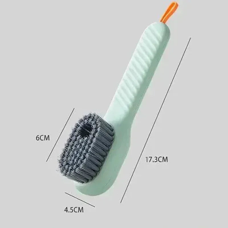 Multifunctional Liquid Dispenser Cleaning Brush - Press-Type Soft Bristle Shoe, Clothes & Household Scrubber