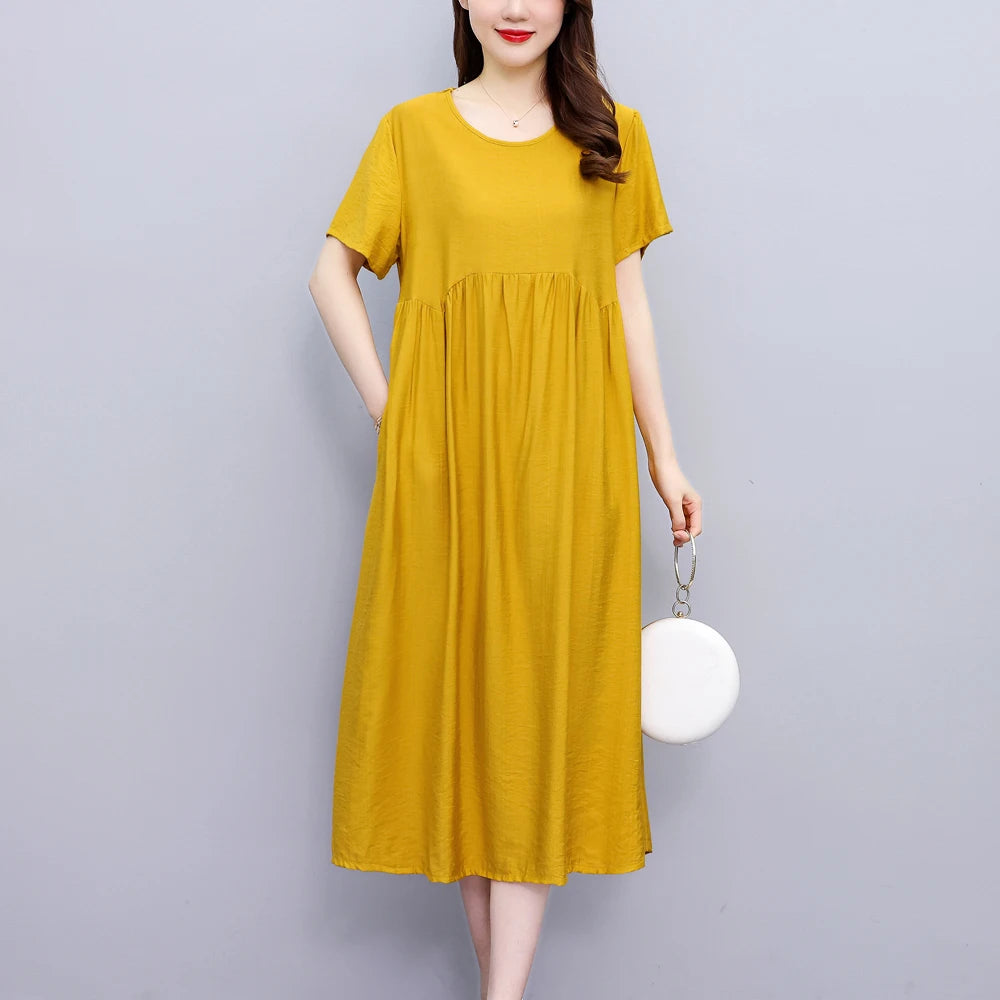 Elegant Vintage-Style Casual Summer Dress