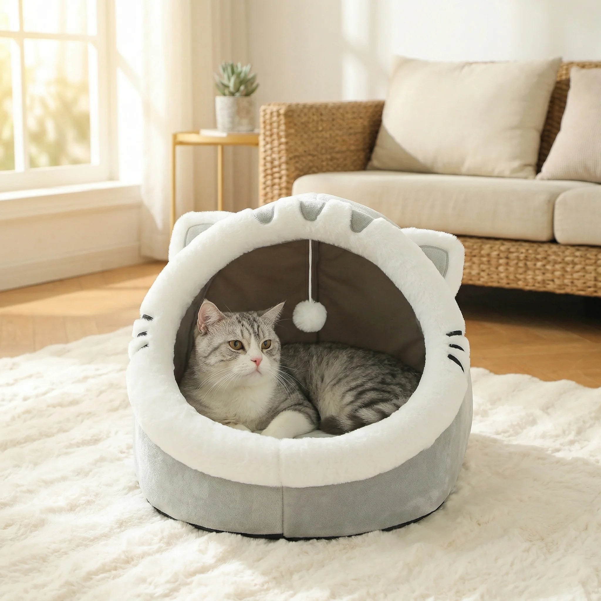 Ultra-Soft Cloud-Like Cat Cave Bed - The Thread Store