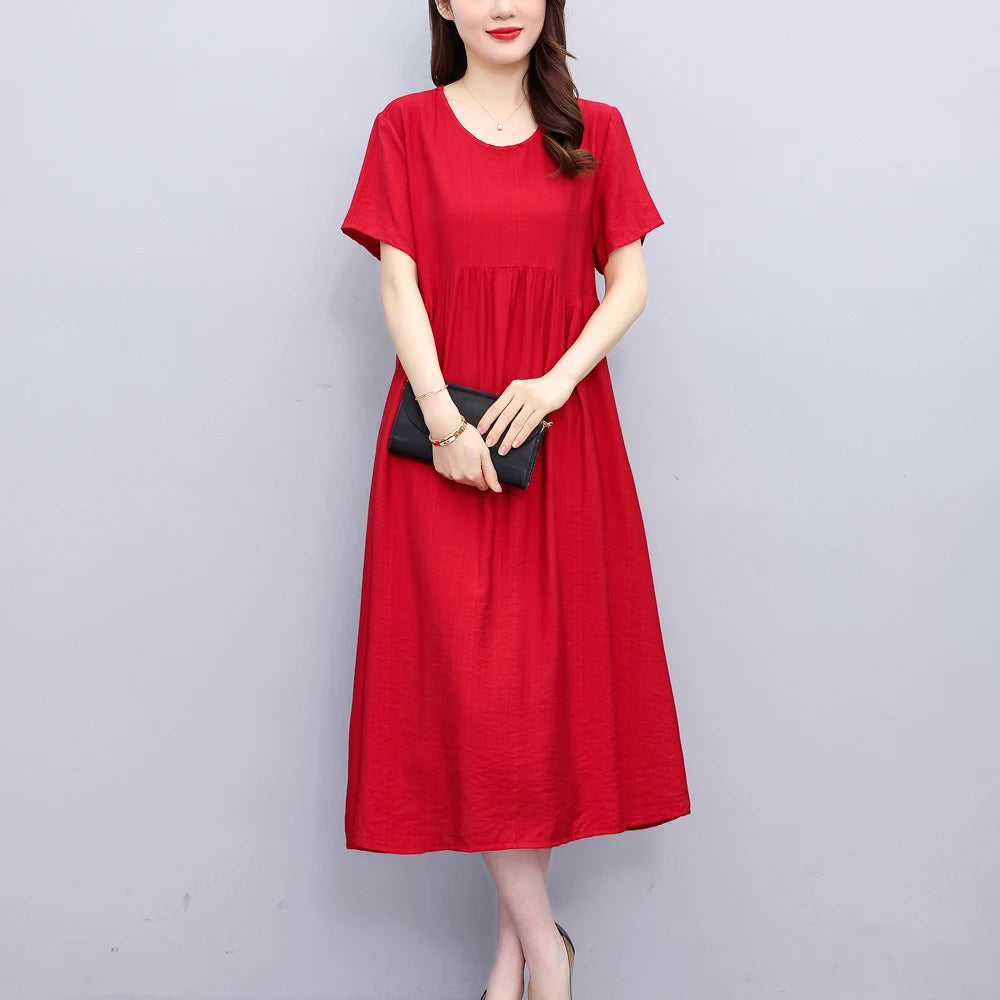 Elegant Vintage-Style Casual Summer Dress