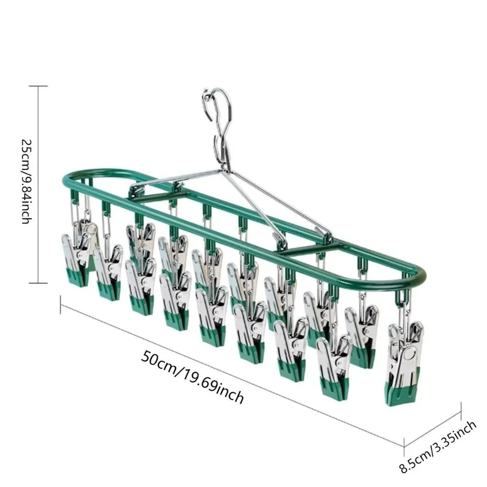Premium Space-Saving Foldable Laundry Hanger (20 Clips)