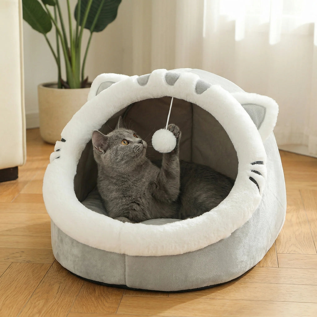 Ultra-Soft Cloud-Like Cat Cave Bed - The Thread Store