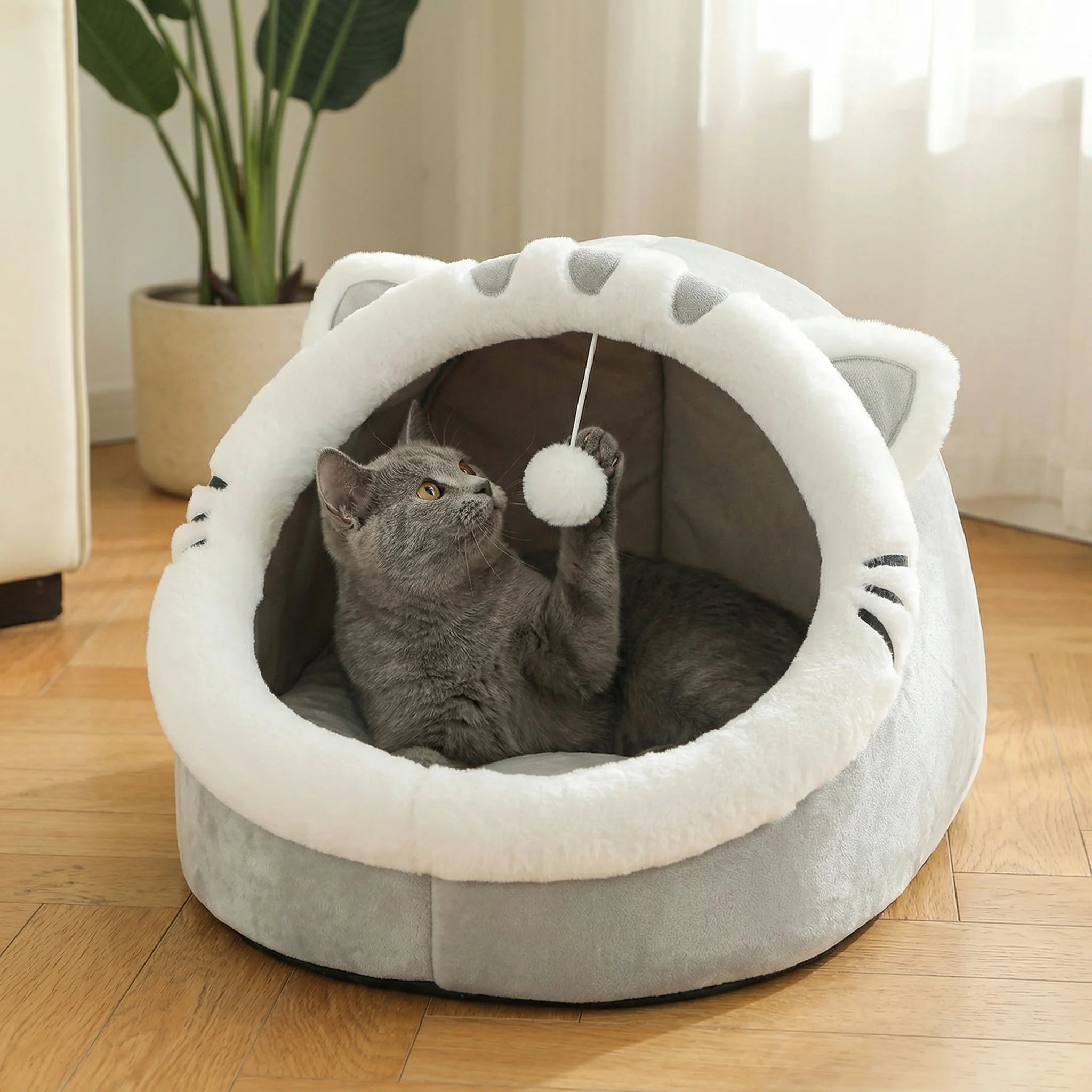 Ultra-Soft Cloud-Like Cat Cave Bed - The Thread Store