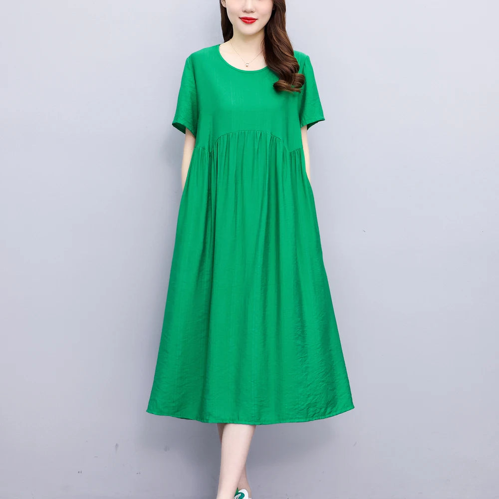 Elegant Vintage-Style Casual Summer Dress