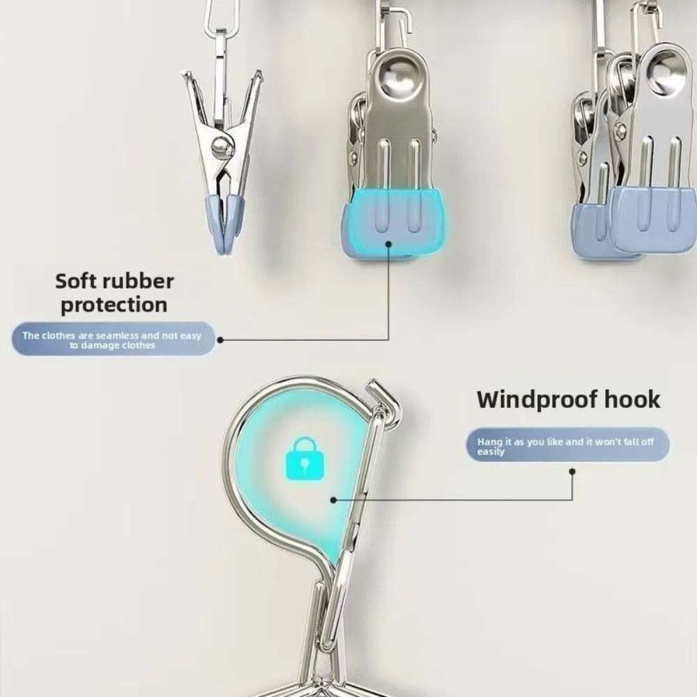 Premium Space-Saving Foldable Laundry Hanger (20 Clips)