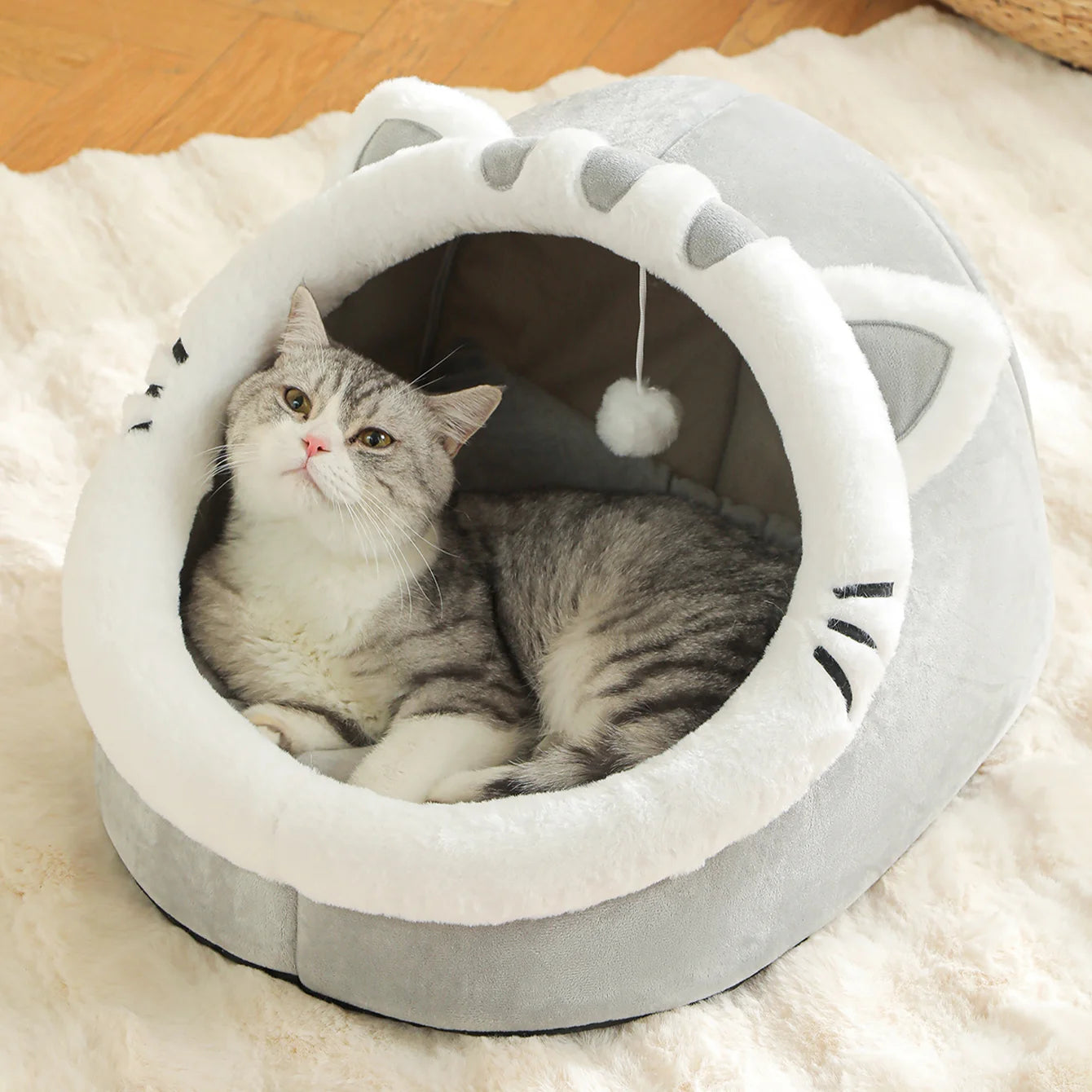 Ultra-Soft Cloud-Like Cat Cave Bed - The Thread Store