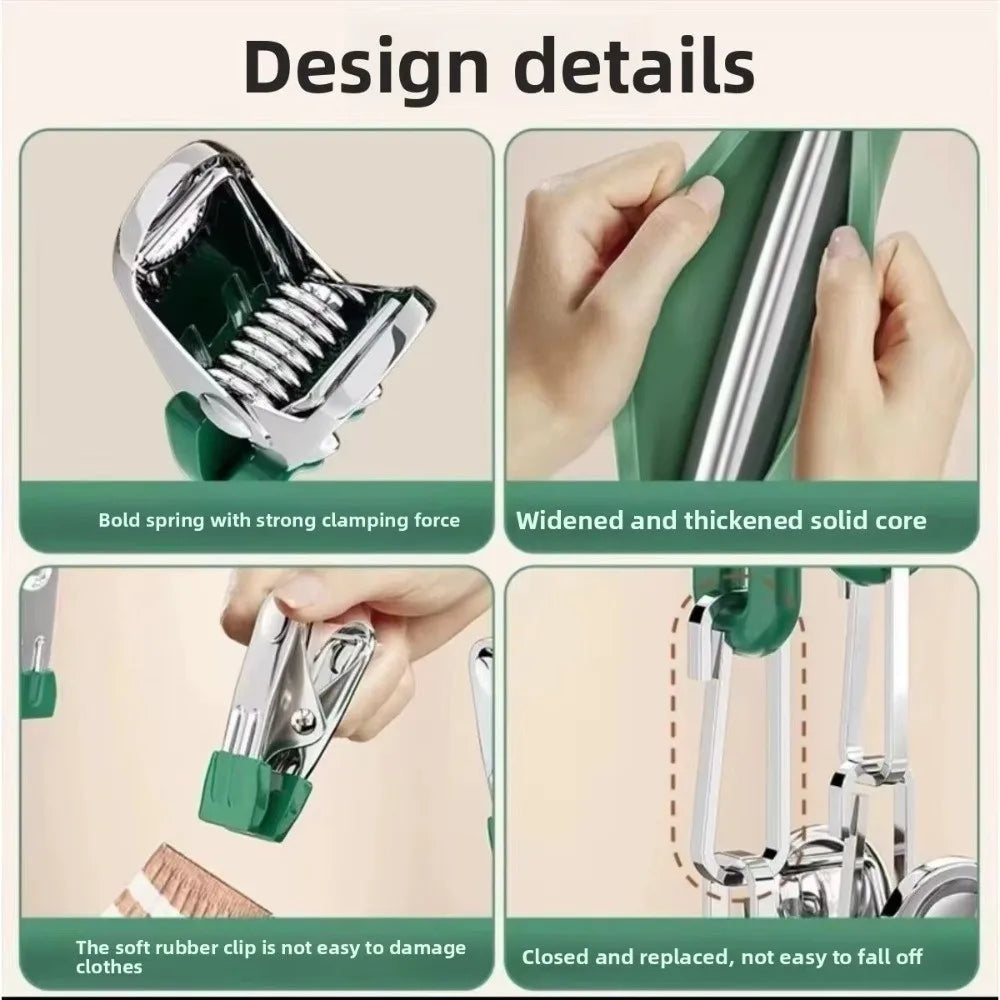Premium Space-Saving Foldable Laundry Hanger (20 Clips)