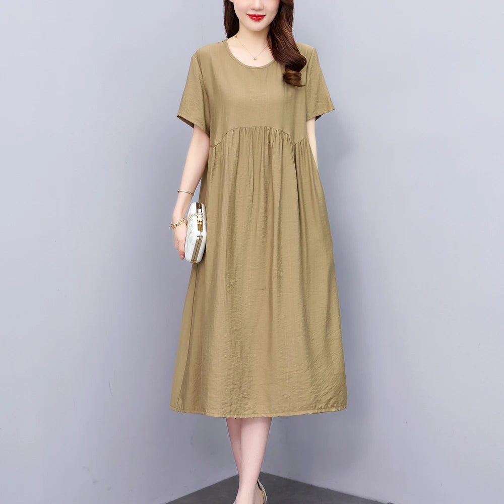 Elegant Vintage-Style Casual Summer Dress