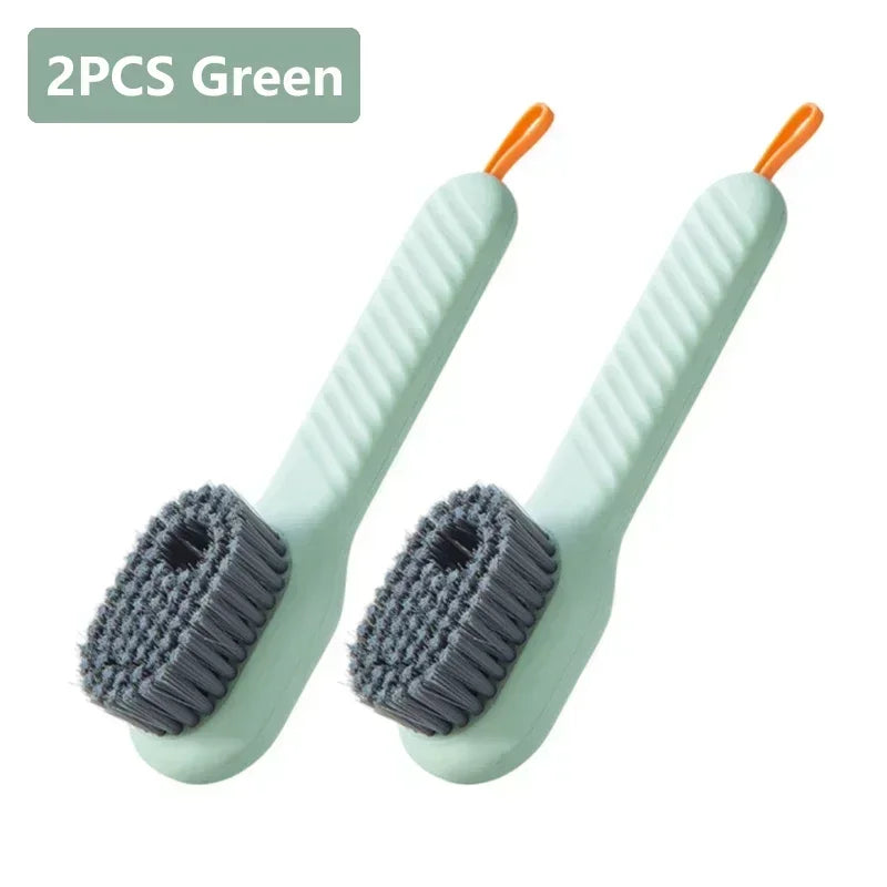 Multifunctional Liquid Dispenser Cleaning Brush - Press-Type Soft Bristle Shoe, Clothes & Household Scrubber