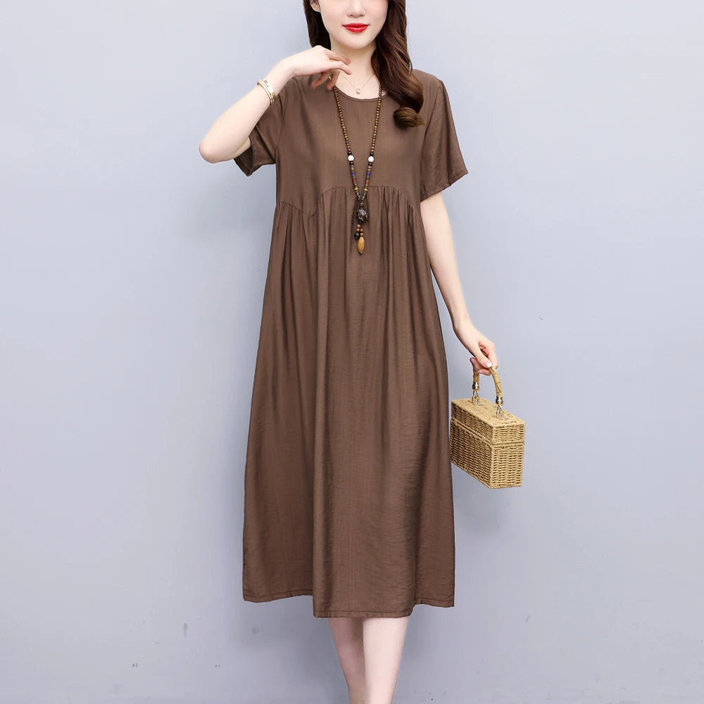 Elegant Vintage-Style Casual Summer Dress