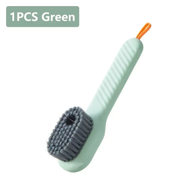 Multifunctional Liquid Dispenser Cleaning Brush - Press-Type Soft Bristle Shoe, Clothes & Household Scrubber