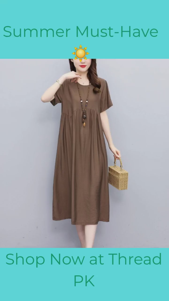 Elegant Vintage-Style Casual Summer Dress